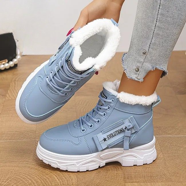 Nikiforos - Zapatillas de Invierno Cálidas Con Cordones Hasta el Tobillo