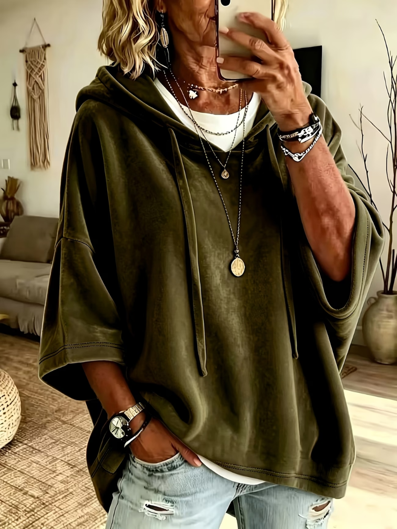 Missina - Sudadera Con Capucha De Terciopelo De Lujo De Corte Talla Grande