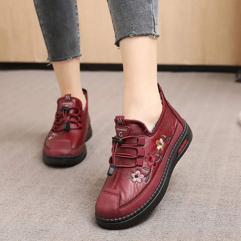 Yolina - Zapatos De Cuero Con Cordones