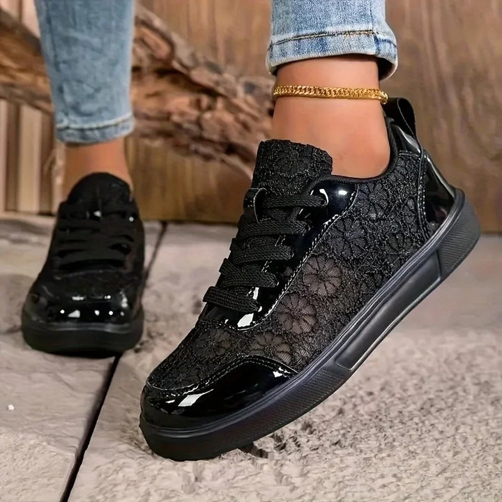 Liena - Zapatillas Con Cordones y Estampado Floral