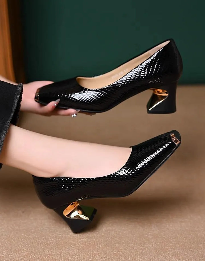 Merja - Zapatos De Salón Con Estampado De Piel De Serpiente Y Tacón Grueso
