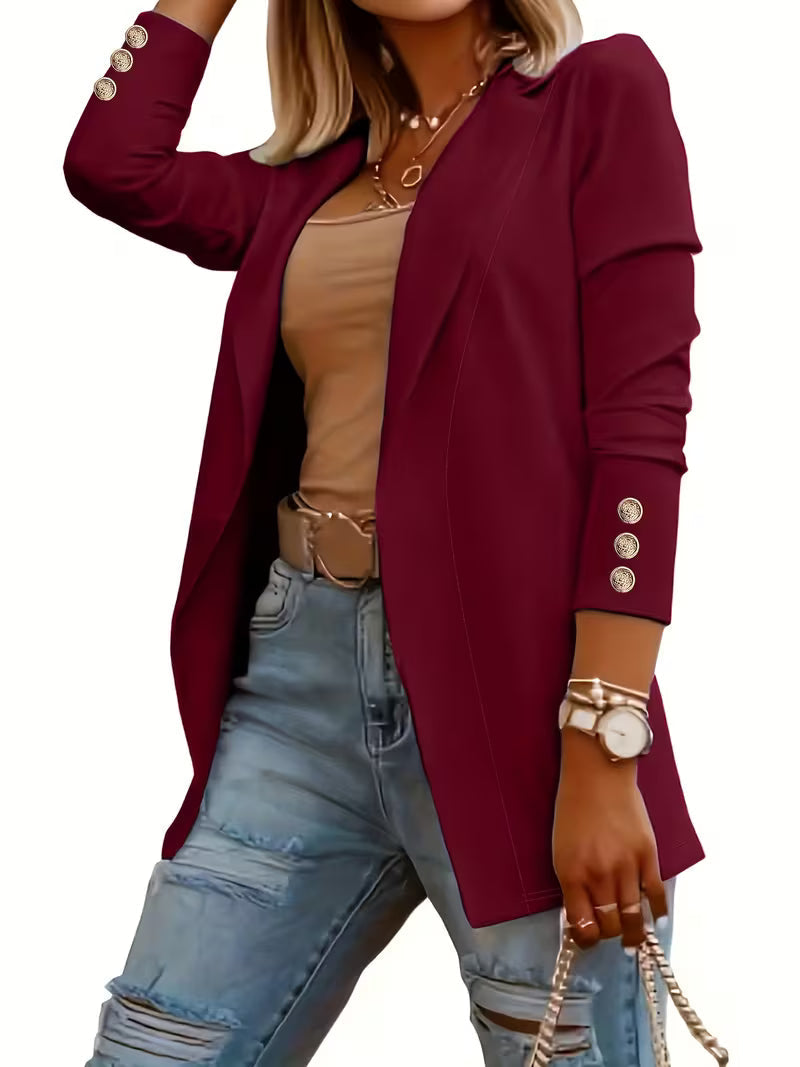 Nikia - Blazer De Manga Larga Con Botones Decorativos