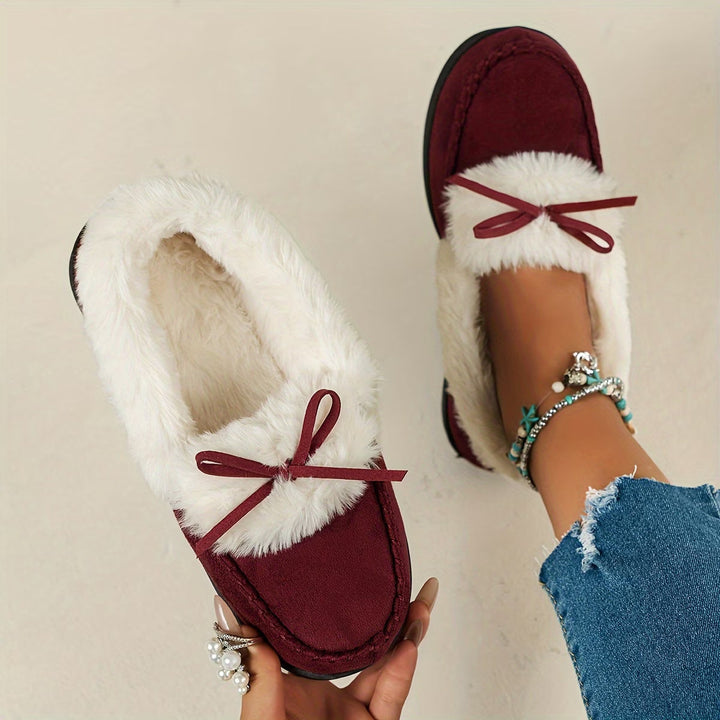 Suzia - Cómodas Zapatillas De Felpa Con Lazo