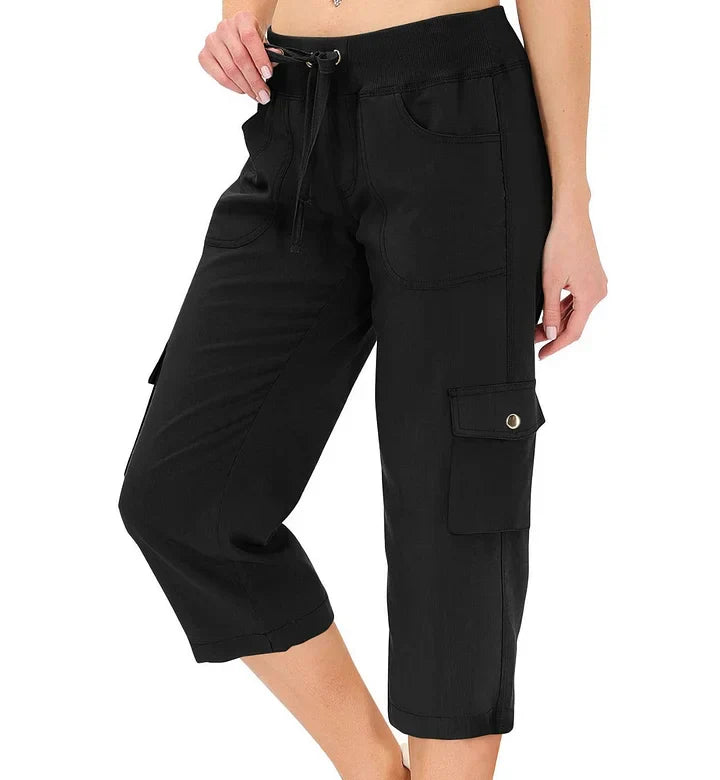 Mileni - Pantalón Capri Cómodo De Cintura Alta Con Prácticos Bolsillos