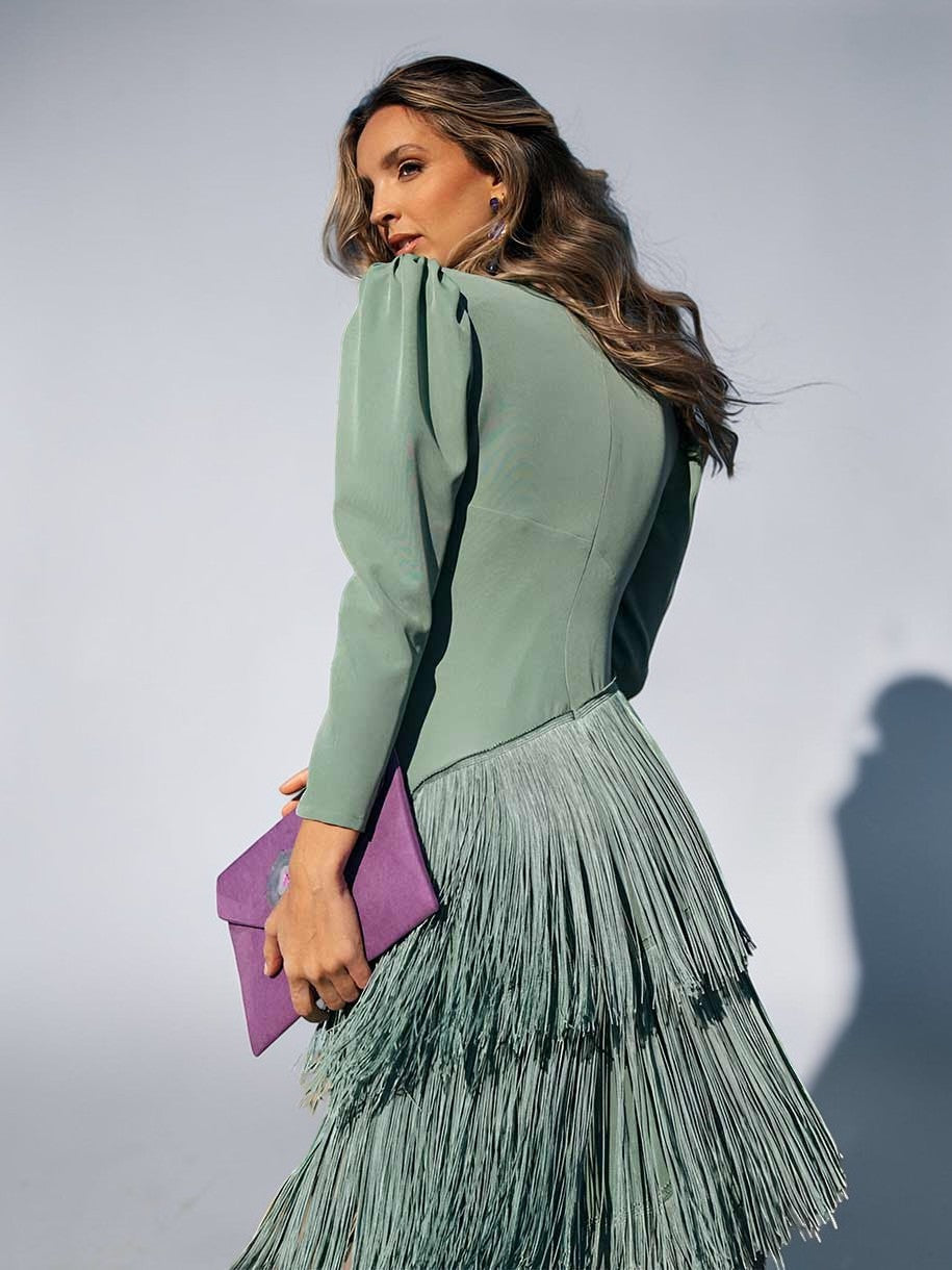 Rylanya - Elegante Vestido Con Flecos