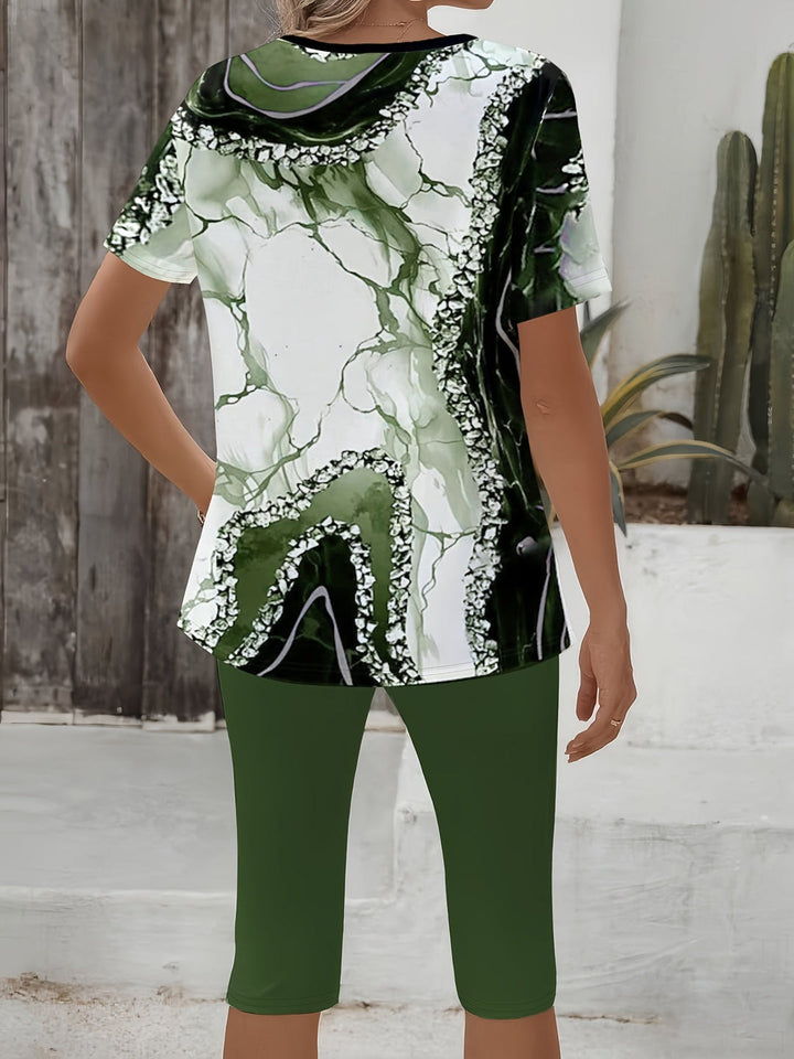 Merena - Conjunto Elástico De Dos Piezas Estampado