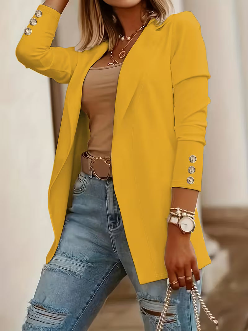 Nikia - Blazer De Manga Larga Con Botones Decorativos