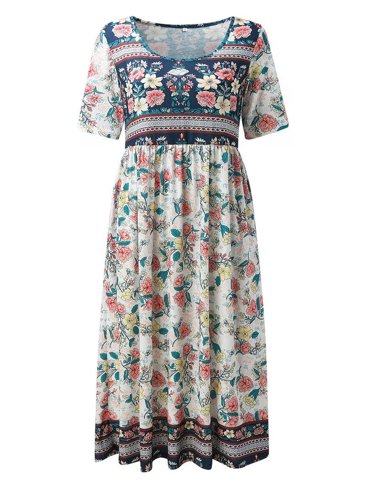 Lisan - Vestido con Estampado Floral vintage y Bolsillo