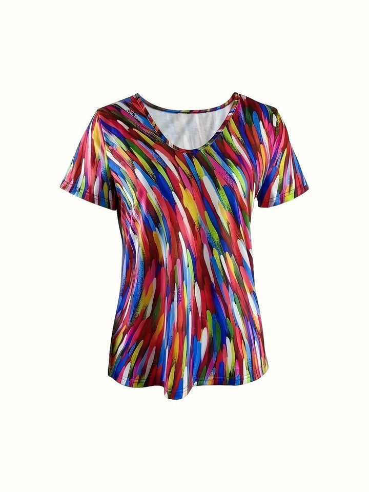 Vidumini - Top de Verano de Manga Corta Con Estampado de Arcoíris