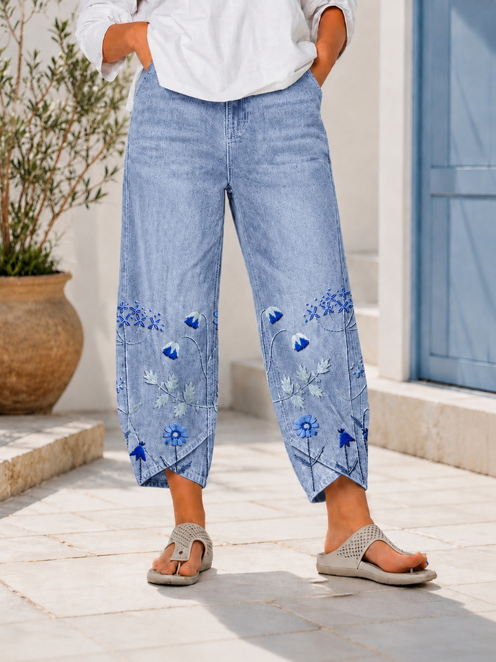 Selcen - Pantalones Informales Bordados