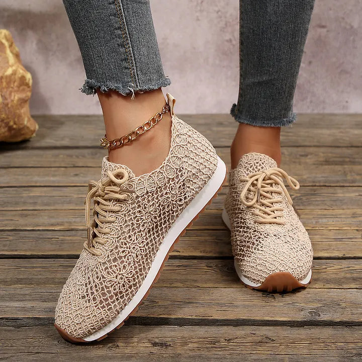 Susannah - Zapatillas Deportivas de Punto Transpirables Con Cordones