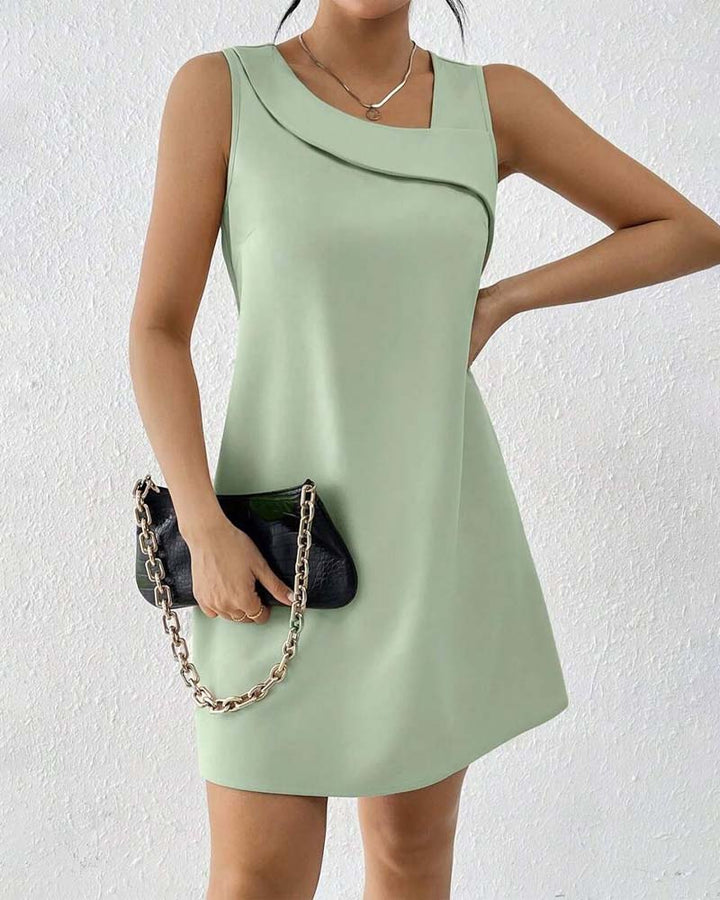 Ayna - Vestido sin Mangas con Cuello Asimétrico