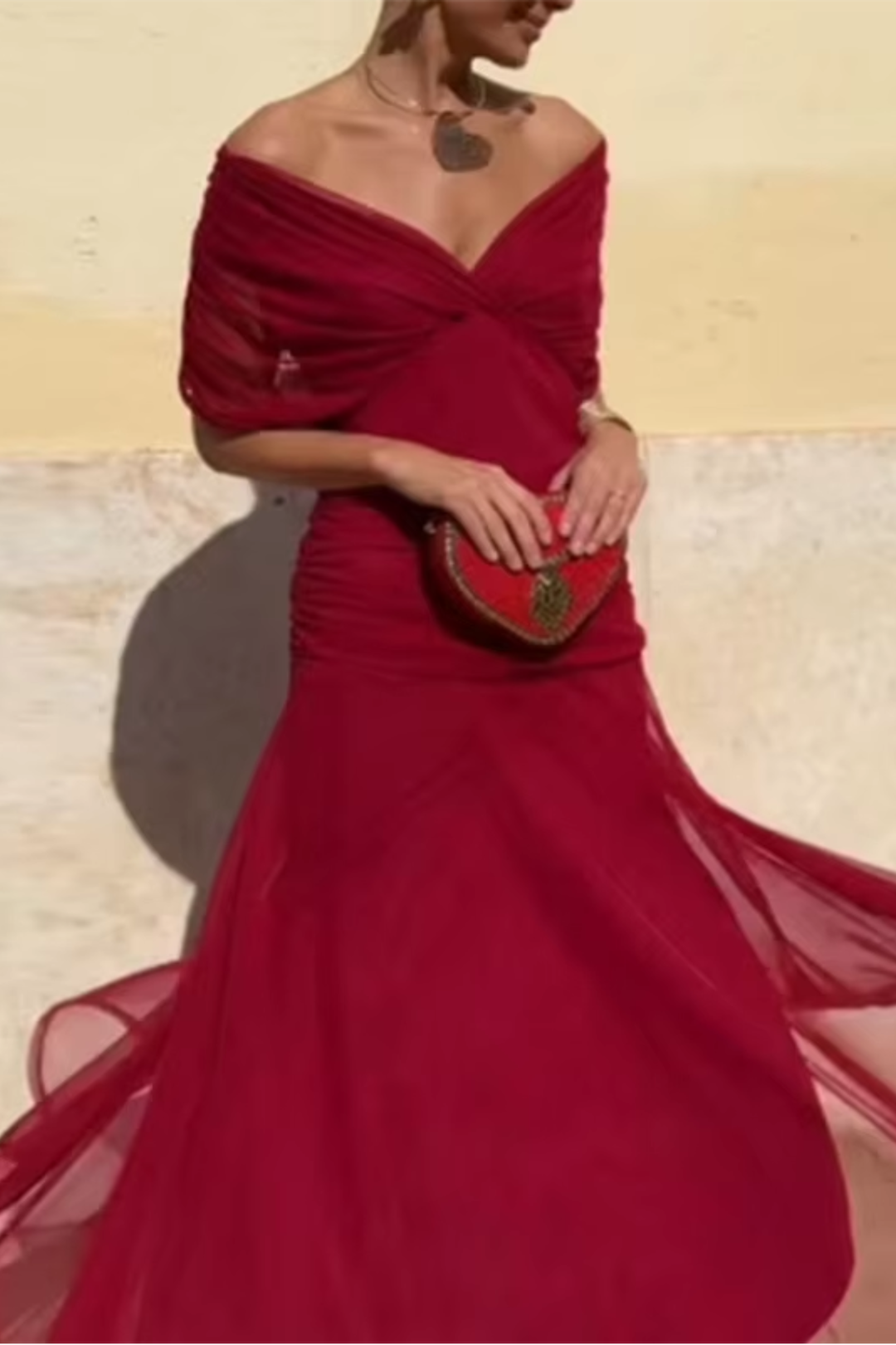 Nefeli - Elegante Vestido Largo De Fiesta Con Cuello En V