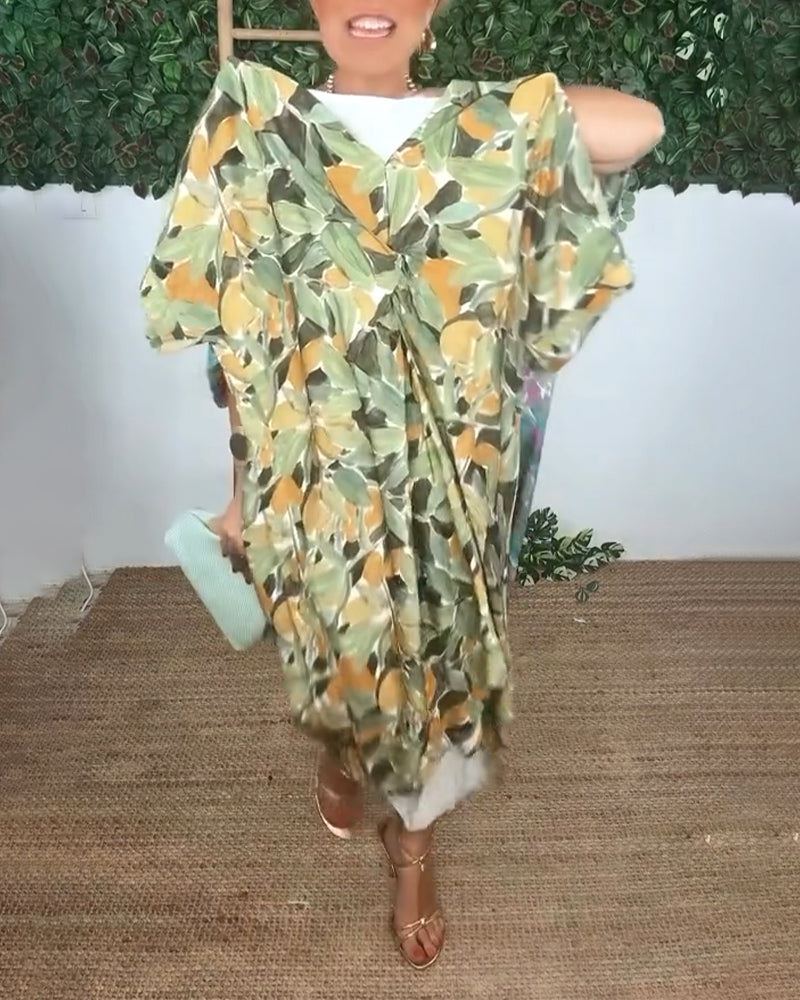 Shilisa - Vestido Con Cuello En V y Estampado De Trenzado