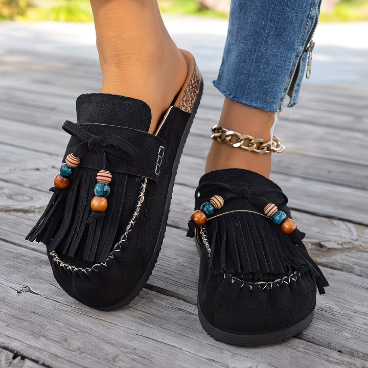 Mehra - Mocasines de Ante Estilo Bohemio
