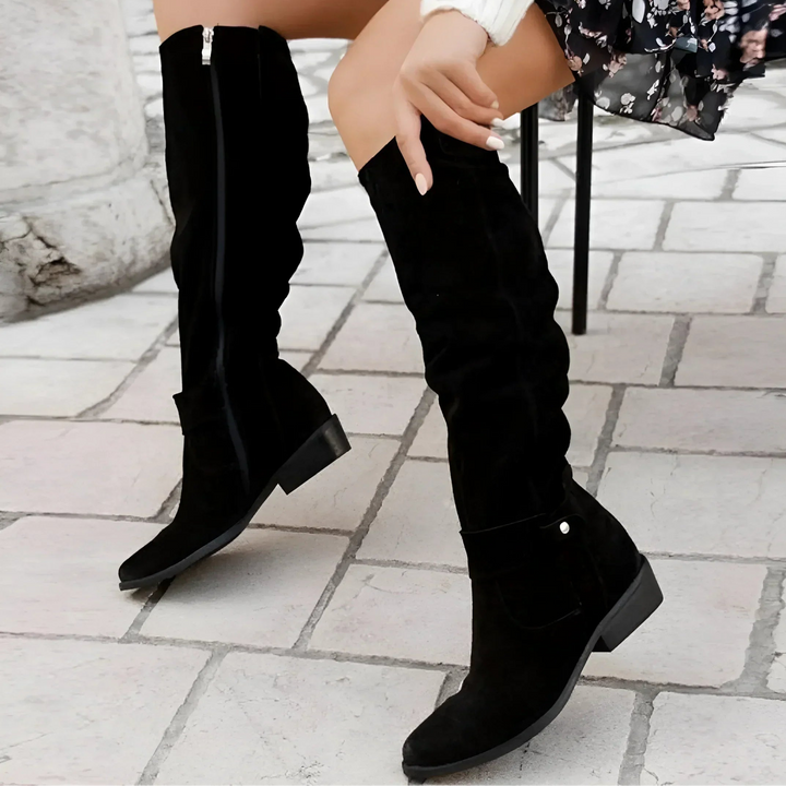 Kimara - Botas Altas De Cuero Con Cremallera Lateral