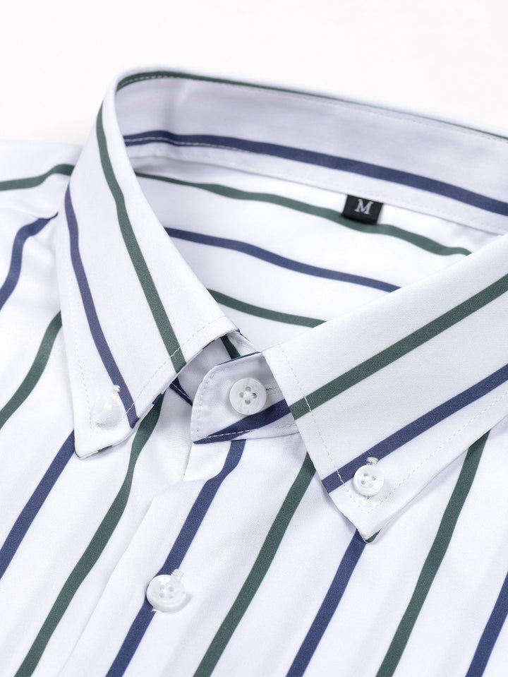 Burt - Camisa de Manga Larga a Rayas con Botones