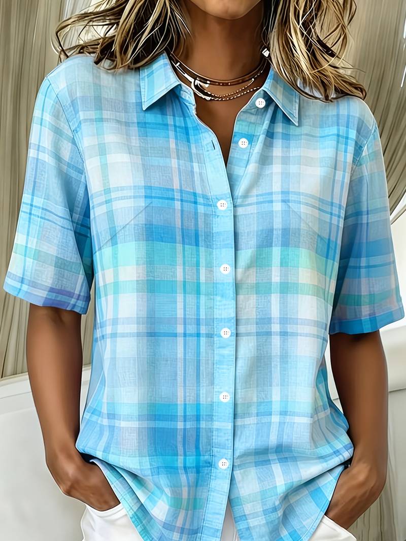 Endrita - Camisa Informal De Manga Corta Con Botones