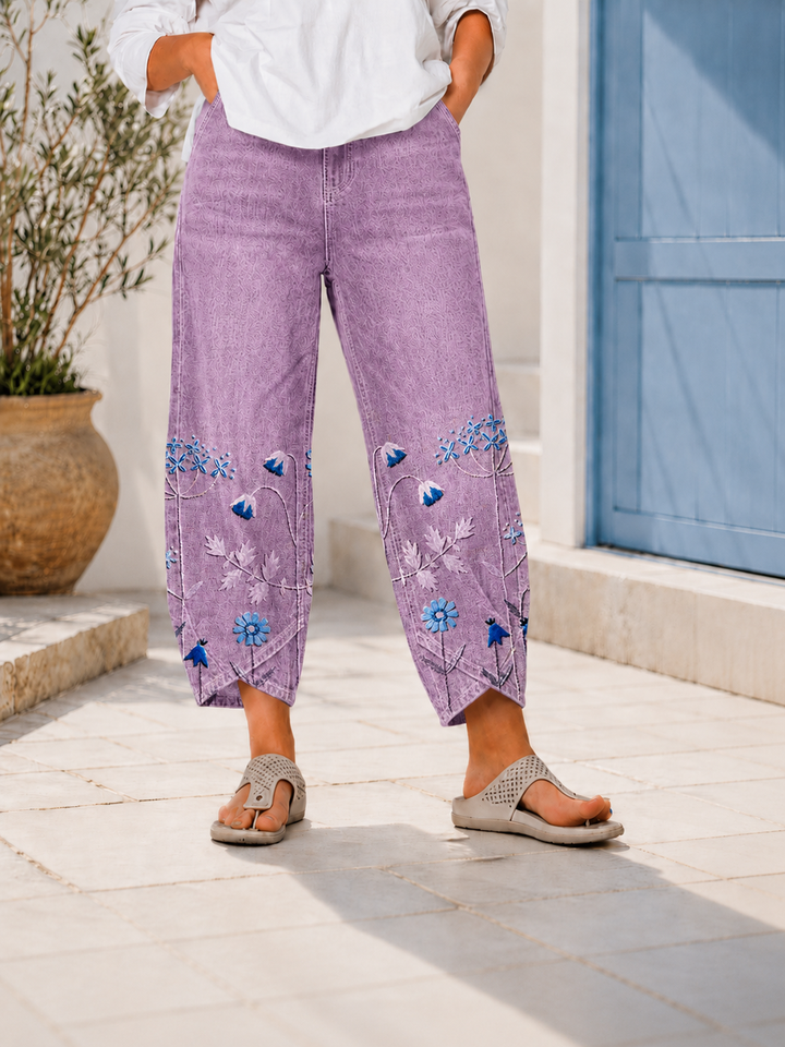 Selcen - Pantalones Informales Bordados