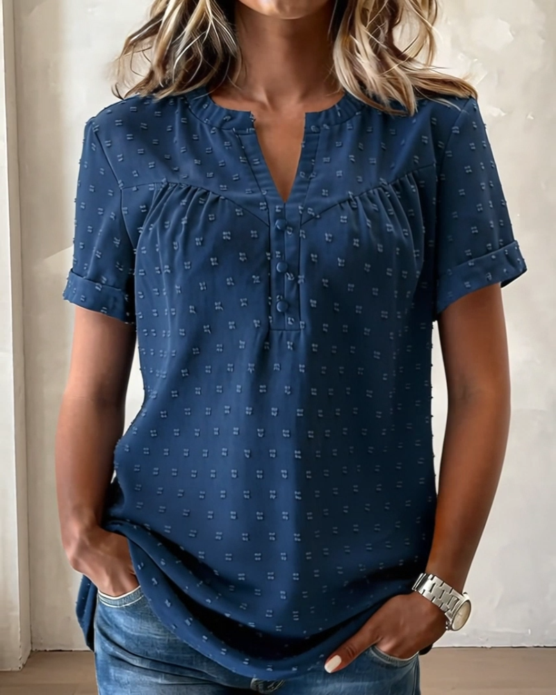 Seela - Blusa De Manga Corta Con Cuello en V
