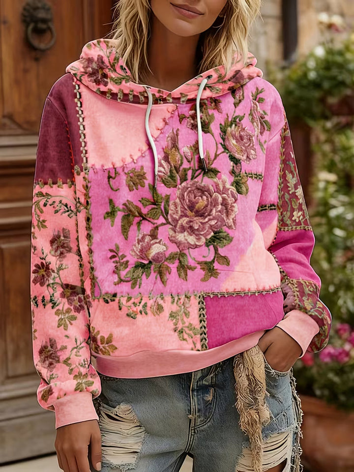 Norella - Sudadera Con Capucha De Manga Larga Y Diseño Floral De Patchwork