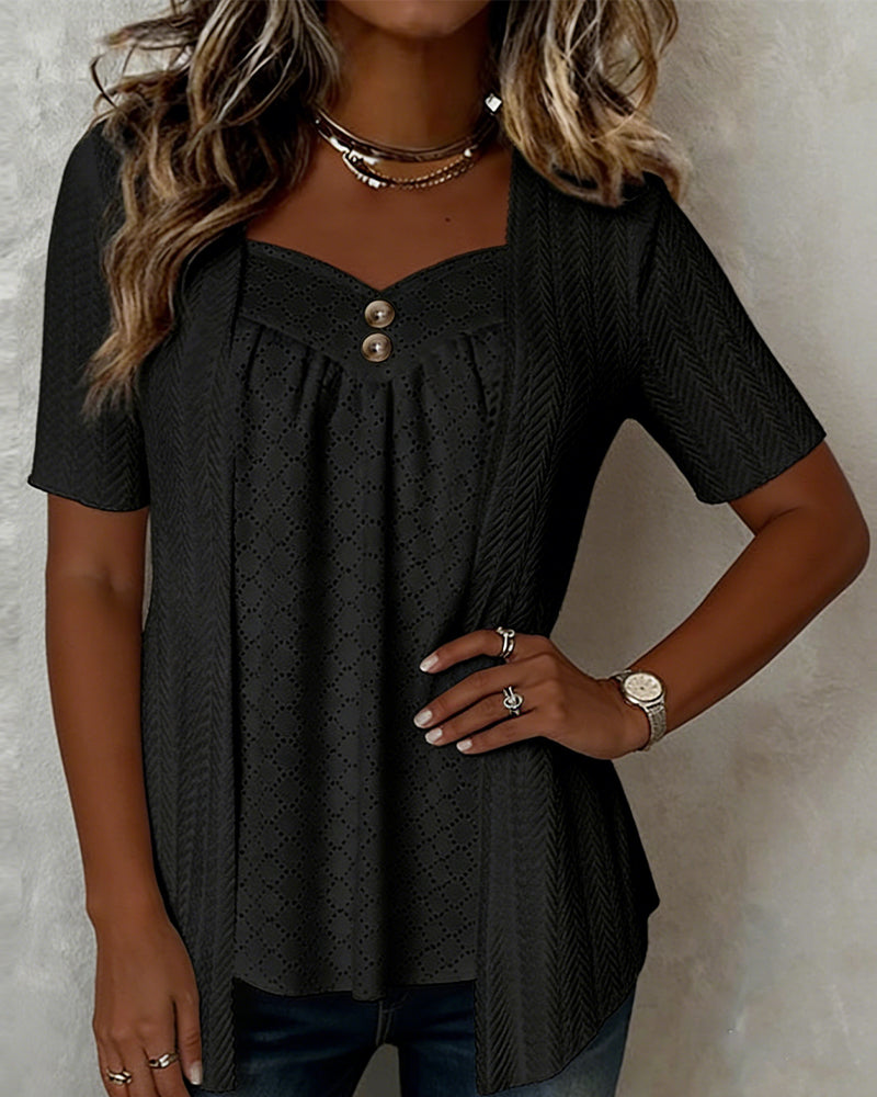 Shilina - Blusa De Patchwork Con Aberturas Cuadradas