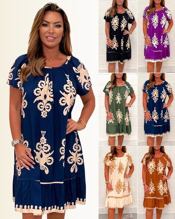 Ranee - Vestido Geométrico Con Escote Cuadrado