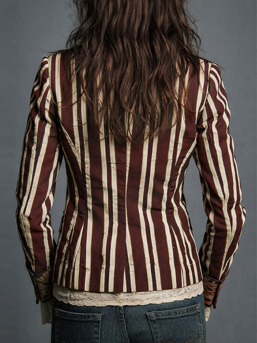 Shalisa - Blazer a Rayas De Estilo Bohemio
