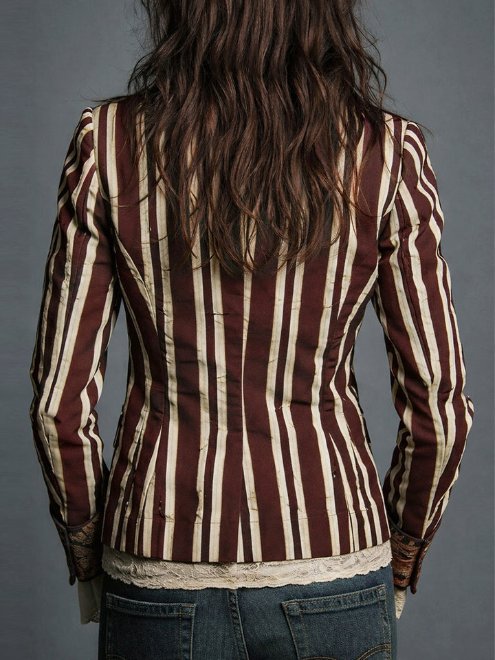 Shalisa - Blazer a Rayas De Estilo Bohemio