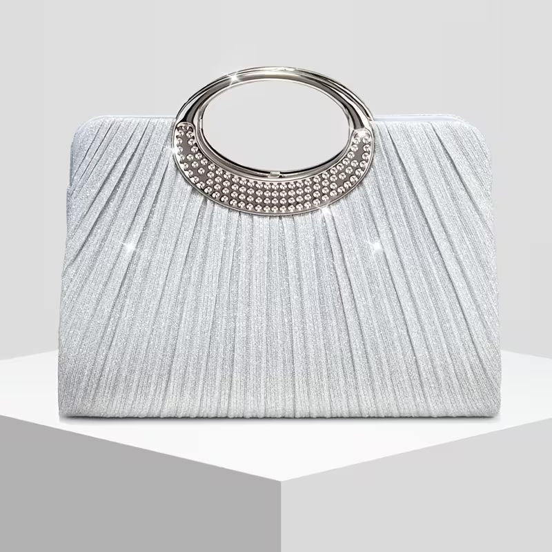 Lizzana - Bolso De Mano Plisado Con Anilla Redonda Brillante