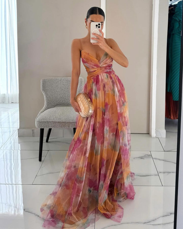 Túnica - Vestido Largo Con Estampado Floral