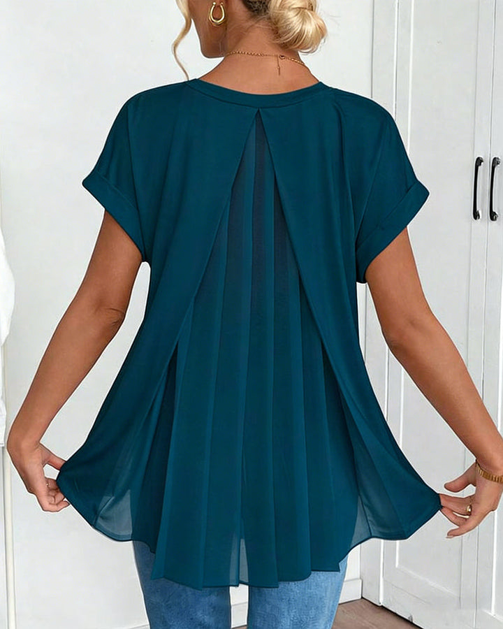 Liyanna - Camiseta de Manga Corta con Diseño Patchwork