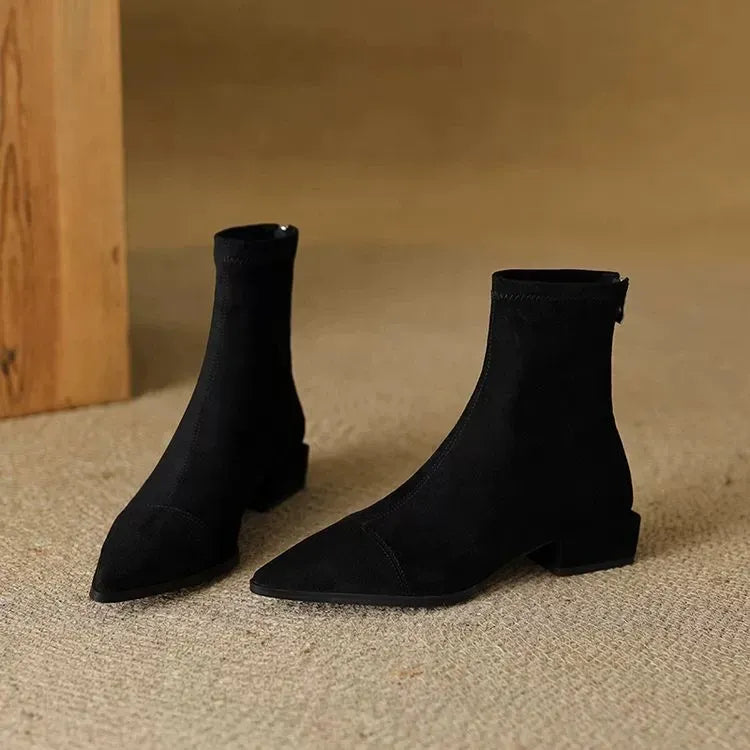 Jerlina - Botines De Ante Con Puntera Puntiaguda