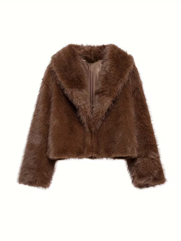 Jorida - Chaqueta Corta Oversize De Pelo Sintético Con Solapas