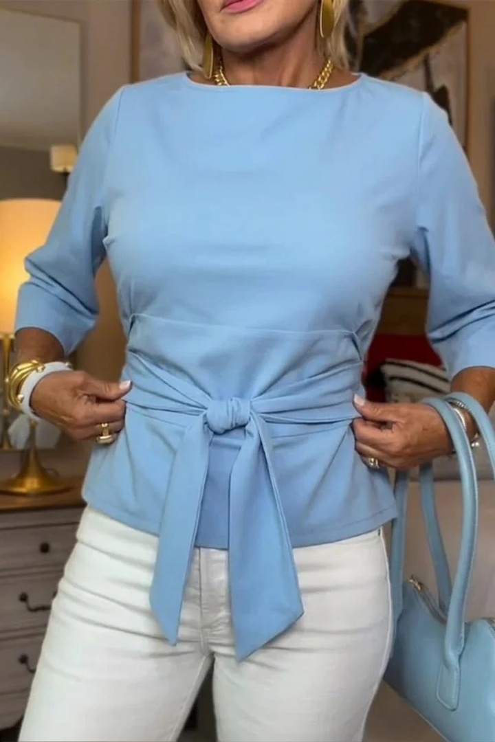 Shaniera - Top Elegante Con Lazo En la cintura
