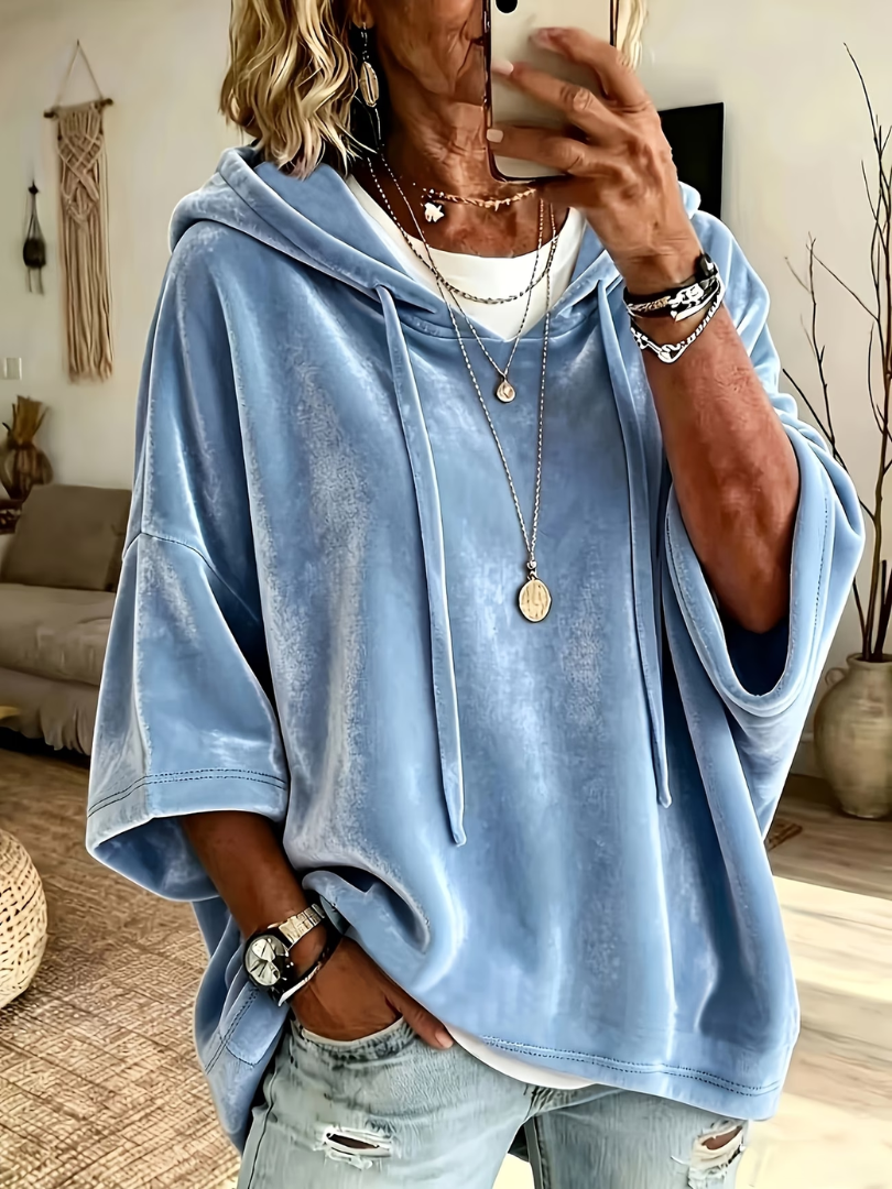 Missina - Sudadera Con Capucha De Terciopelo De Lujo De Corte Talla Grande
