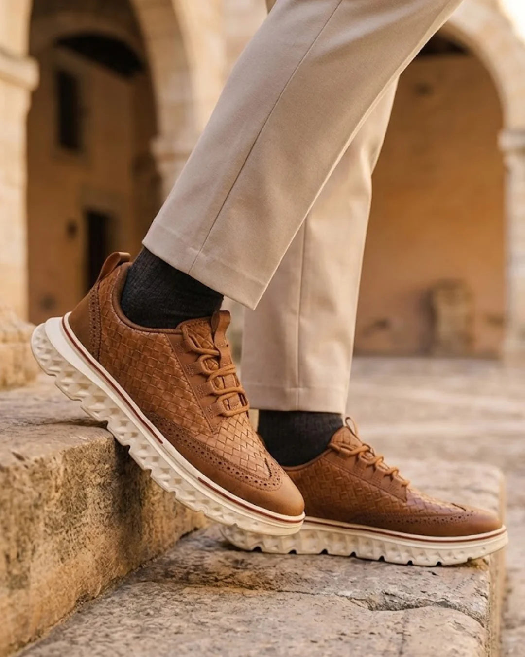 Kremer - Zapatillas Deportivas de Cordones Con Tejido de Piel
