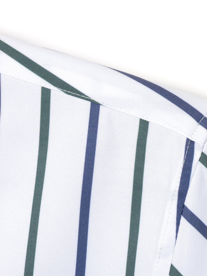 Burt - Camisa de Manga Larga a Rayas con Botones