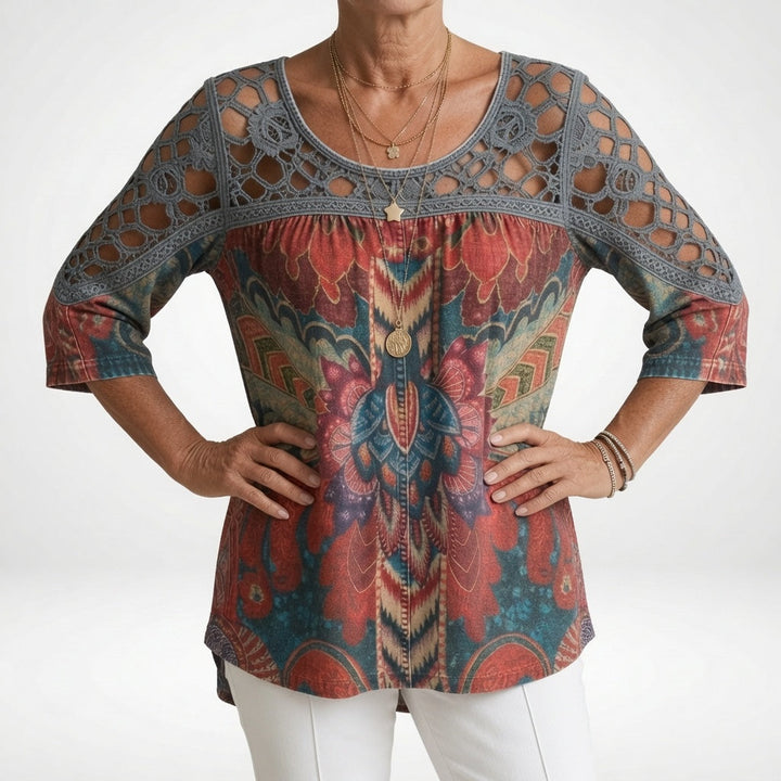 Steven - Blusa con Estampado étnico Bohemio