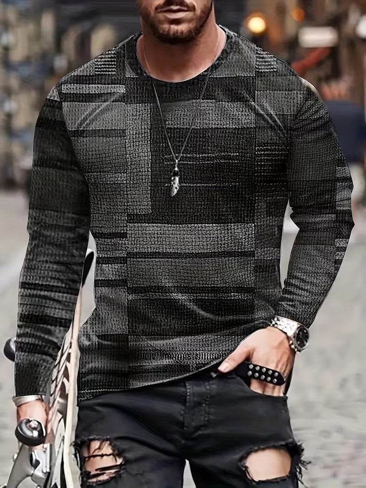 Kellan - Camisa De Manga Larga Con Estampado Geométrico Tipo Patchwork