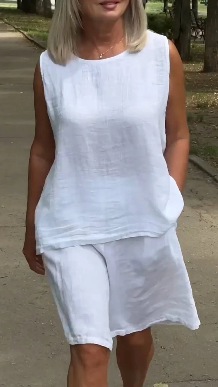 Jileana - Blusa Sin Mangas Transpirable y Pantalones Cortos Holgados