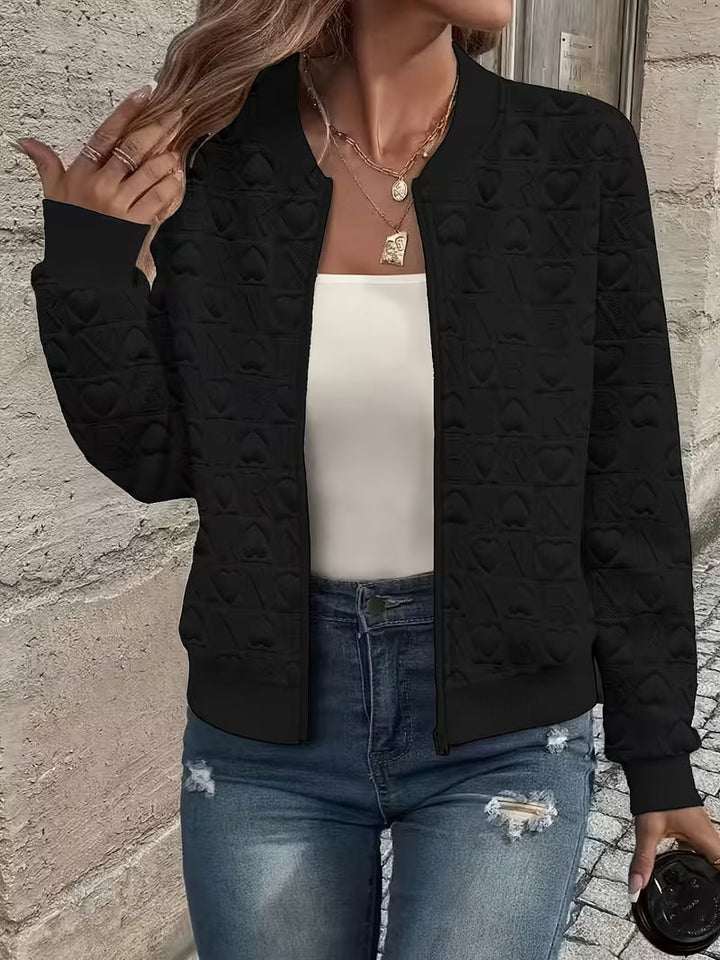 Lojina - Chaqueta Con Cremallera Y Diseño De Corazones en Relieve