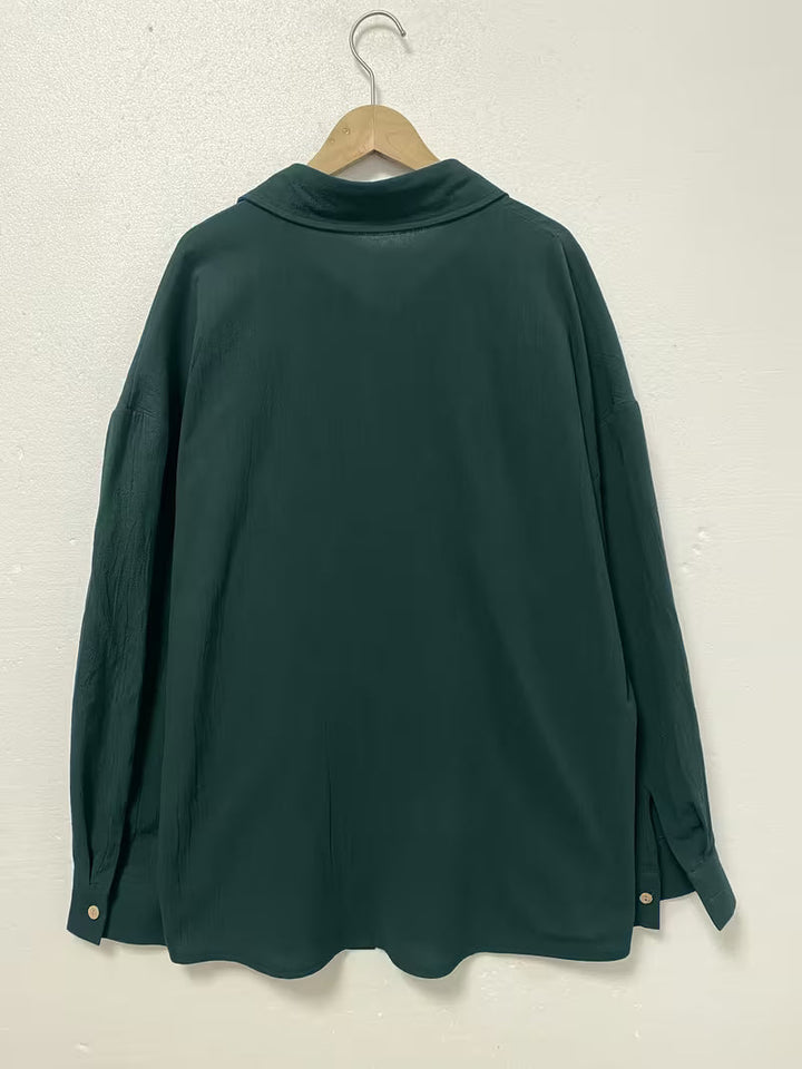 Soella - Camisa De Manga Larga Con Cuello Y Botones