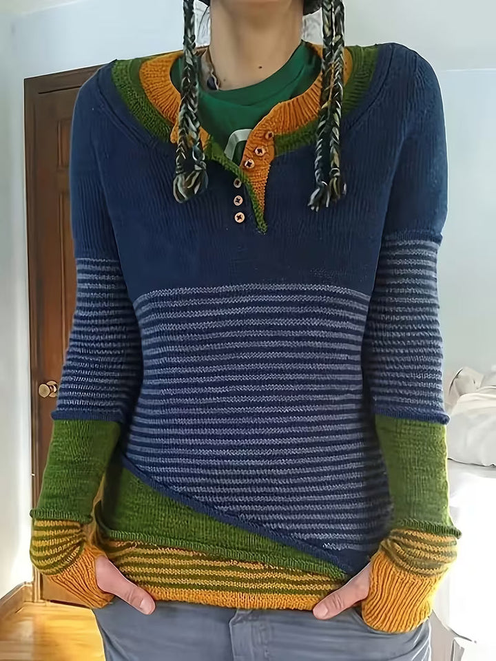 Lokina - Jersey De Punto a Rayas Con Bloques De Color