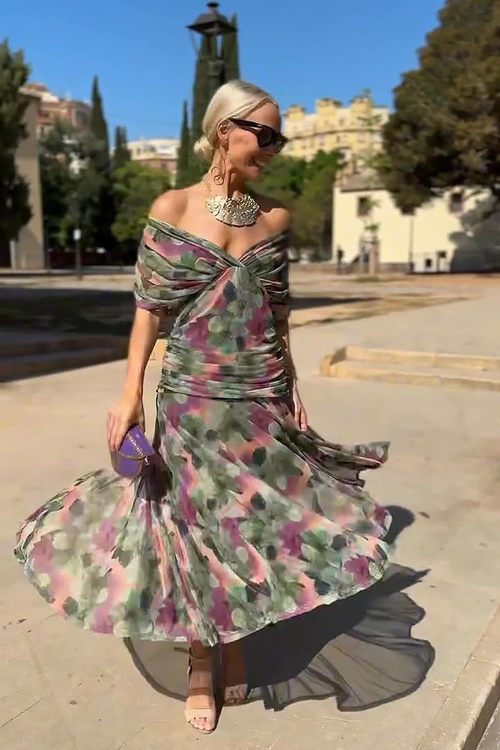 Nefeli - Elegante Vestido Largo De Fiesta Con Cuello En V
