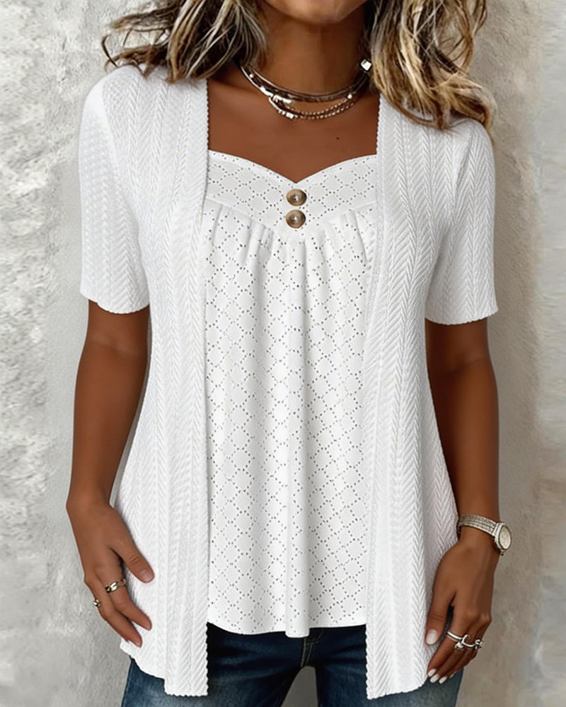 Shilina - Blusa De Patchwork Con Aberturas Cuadradas