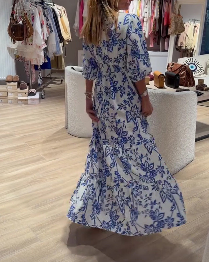 Lyssia - Elegante Vestido Largo Con Estampado Floral