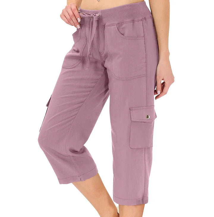 Mileni - Pantalón Capri Cómodo De Cintura Alta Con Prácticos Bolsillos