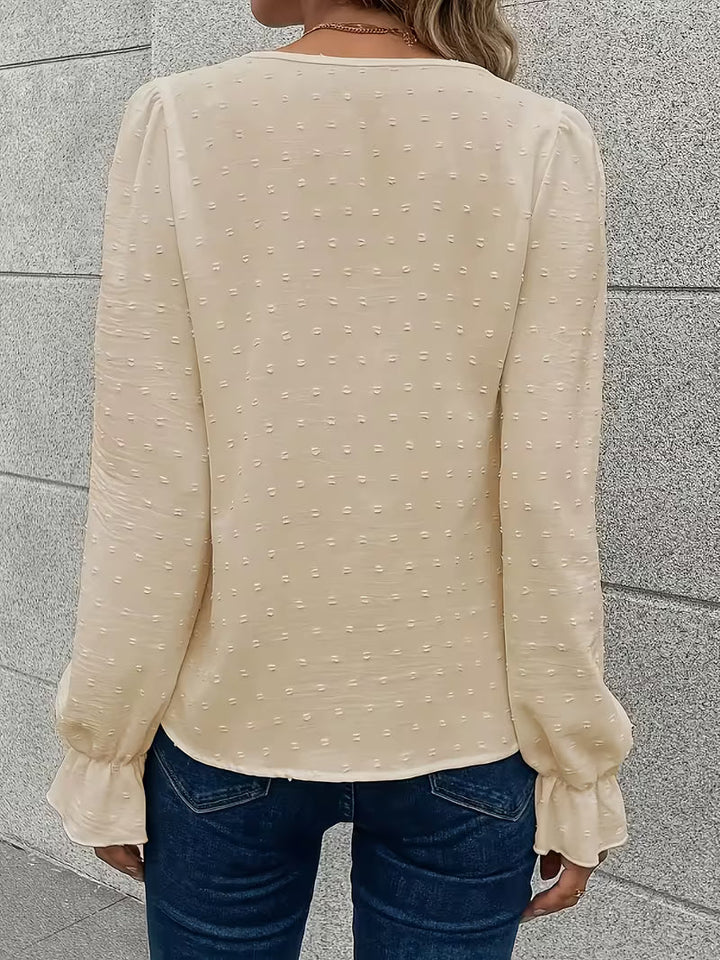 Rejina - Blusa Elegante Con Cuello De Encaje