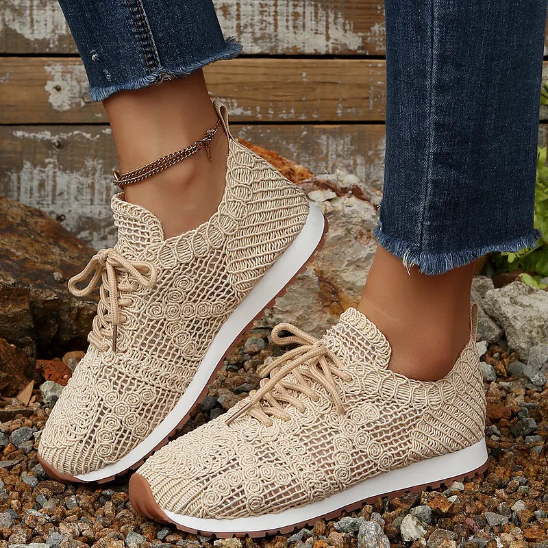Susannah - Zapatillas Deportivas de Punto Transpirables Con Cordones